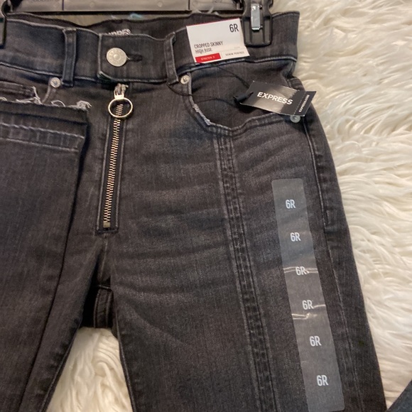 Express Cropped Skinny High Rise Black Jeans brand new with tag inseam 25” - Picture 8 of 10